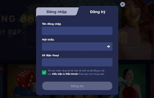 Điền đúng thông tin tài khoản theo yêu cầu