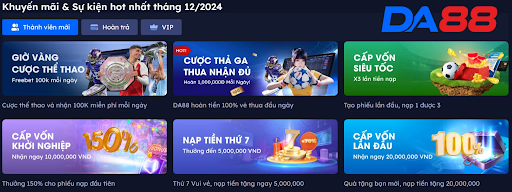 Tổng hợp khuyến mãi tại nhà cái DA88